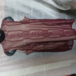 Love Fire Burgundy Red Aline Dress L